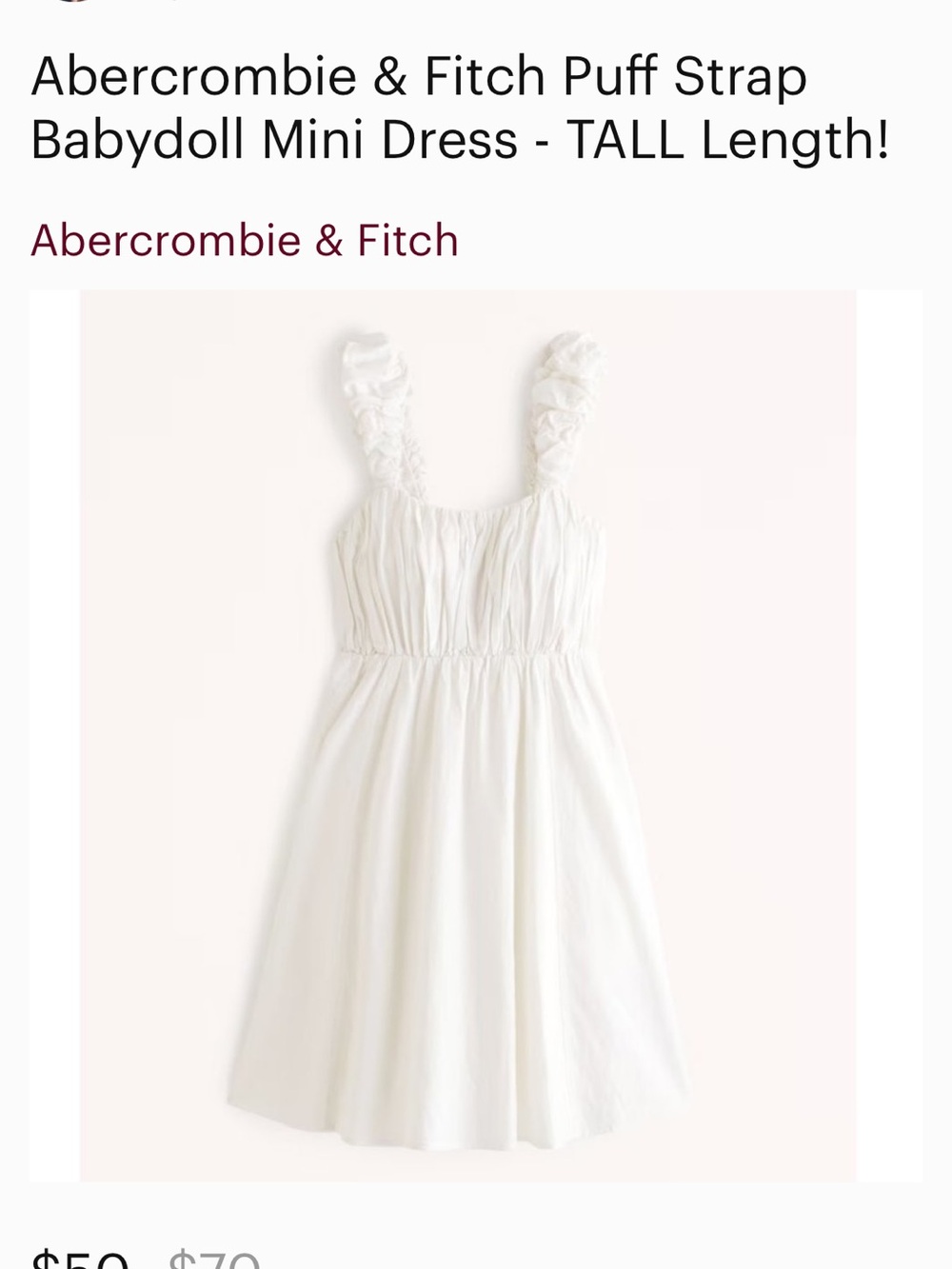Aberocombie & fitch XLWhite Ruffled Strap Sundress - Picture 3 of 3